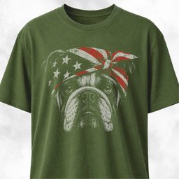 Fancy USA Bandana English Bulldog T Shirt Gift For Dog Lover
