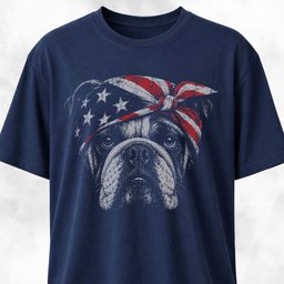 Fancy USA Bandana English Bulldog T Shirt Gift For Dog Lover