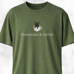 Frenchies And Coffee T Shirt Gift For Dog Lover