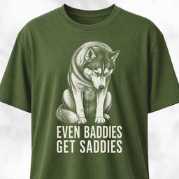 Even Baddies Get Saddies Husky T Shirt Gift For Dog Lover
