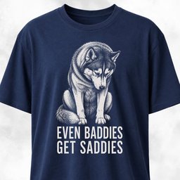 Even Baddies Get Saddies Husky T Shirt Gift For Dog Lover