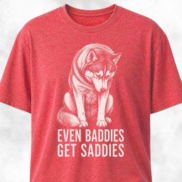 Even Baddies Get Saddies Husky T Shirt Gift For Dog Lover