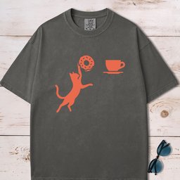 Donut Slam Dunk Cat T Shirt Gift For Cat Lover
