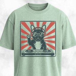 DJ Frenchie T Shirt Gift For Dog Lover