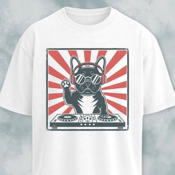 DJ Frenchie T Shirt Gift For Dog Lover