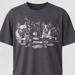 Frenchies Playing Poker Revisited T Shirt Gift For Dog Lover