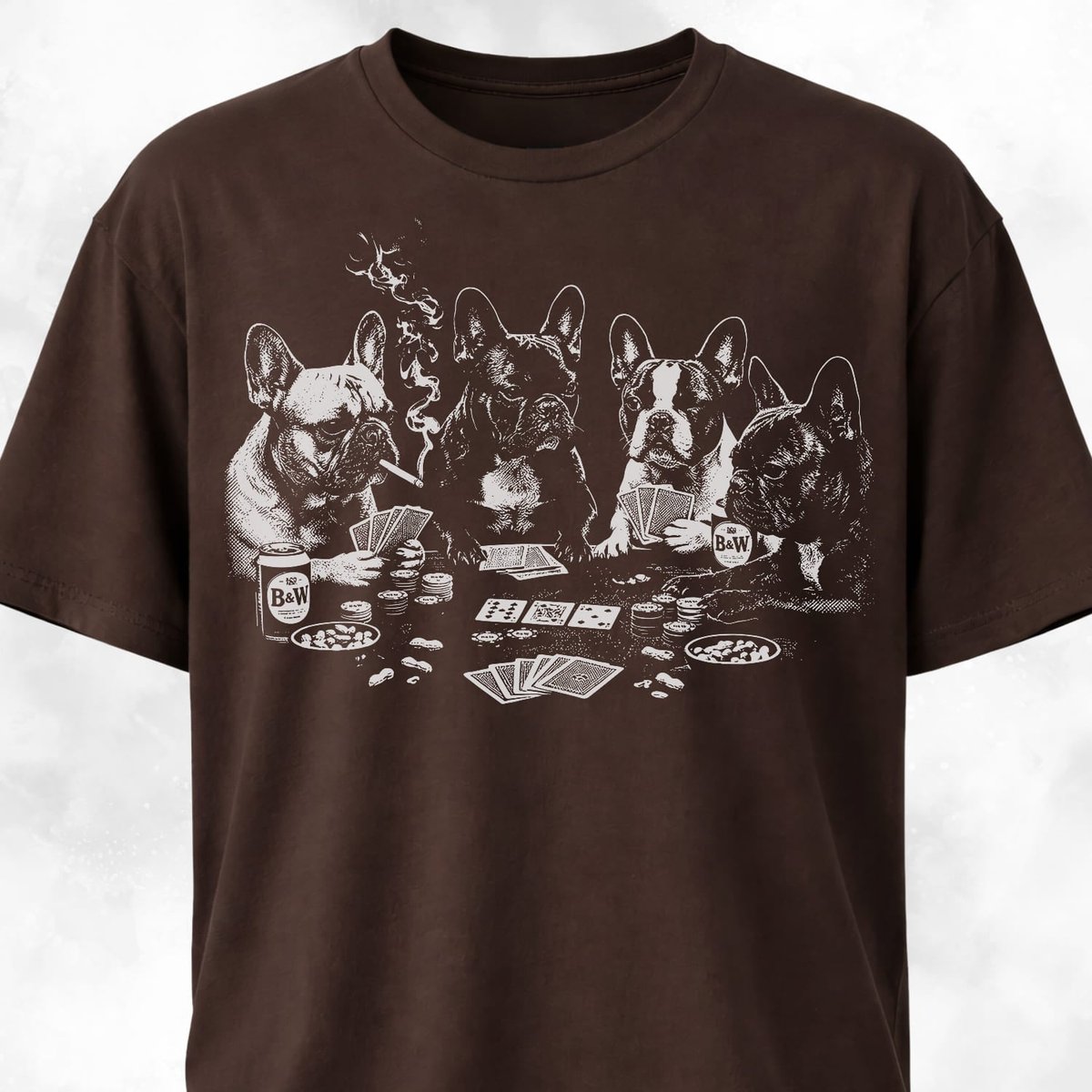 Frenchies Playing Poker Revisited T Shirt Gift For Dog Lover