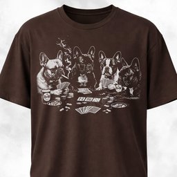 Frenchies Playing Poker Revisited T Shirt Gift For Dog Lover