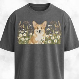 Floral Corgi Graphic T Shirt Gift For Dog Lover