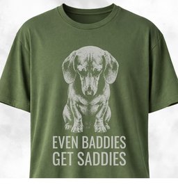 Even Baddies Get Saddies Doxie T Shirt Gift For Dog Lover