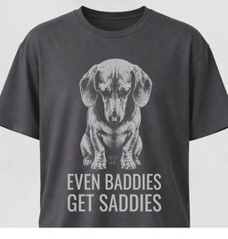 Even Baddies Get Saddies Doxie T Shirt Gift For Dog Lover