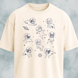French Bulldogs In Outer Space T Shirt Gift For Dog Lover