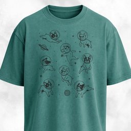 French Bulldogs In Outer Space T Shirt Gift For Dog Lover