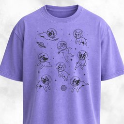 French Bulldogs In Outer Space T Shirt Gift For Dog Lover