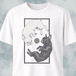 Frenchie Duo T Shirt Gift For Dog Lover