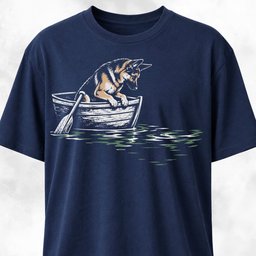 German Shepherd In Wooden Boat T Shirt Gift For Dog Lover