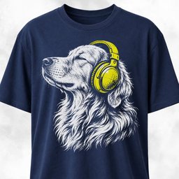 Dreamy Goldie With Headphones T Shirt Gift For Dog Lover