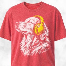 Dreamy Goldie With Headphones T Shirt Gift For Dog Lover