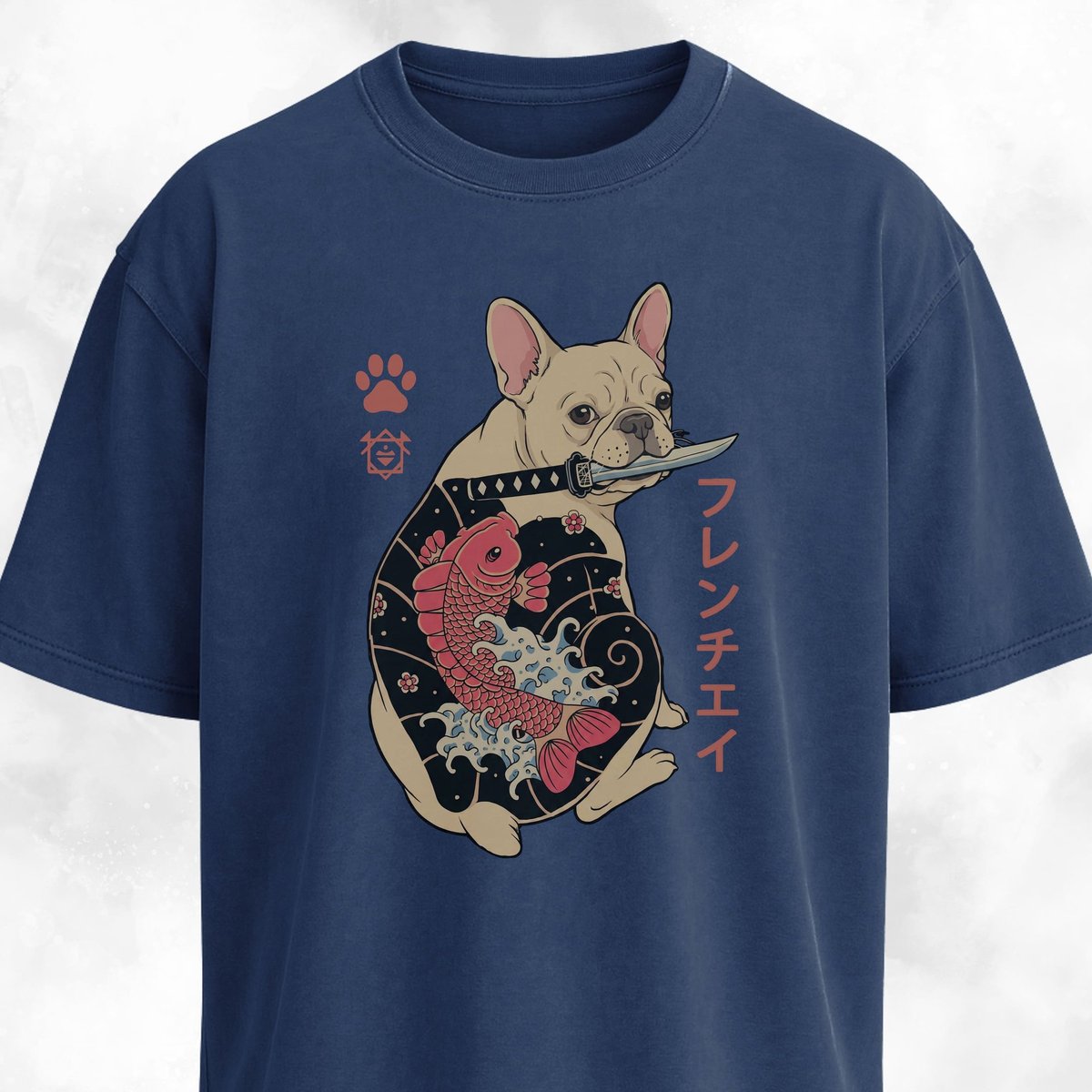 French Bulldog With A Katana T Shirt Gift For Dog Lover