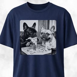 Frenchie Buddies Eating Pizza T Shirt Gift For Dog Lover