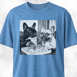 Frenchie Buddies Eating Pizza T Shirt Gift For Dog Lover