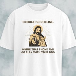 Enough Scrolling Jesus Advice Frenchie Edition T Shirt Gift For Dog Lover