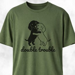 Double Trouble Dachshunds T Shirt Gift For Dog Lover
