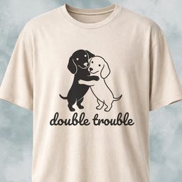 Double Trouble Dachshunds T Shirt Gift For Dog Lover