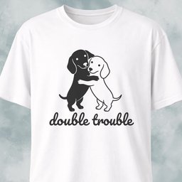Double Trouble Dachshunds T Shirt Gift For Dog Lover