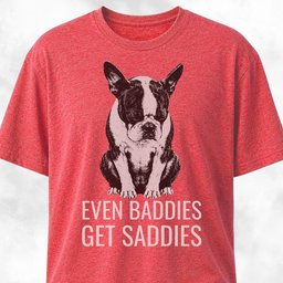 Even Baddies Get Saddies Boston Terrier T Shirt Gift For Dog Lover