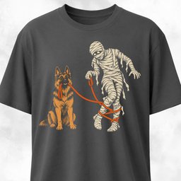 German Shepherd With Mummy T Shirt Gift For Dog Lover