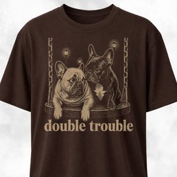 Double Trouble Frenchies On A Swing T Shirt Gift For Dog Lover
