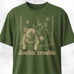 Double Trouble Frenchies On A Swing T Shirt Gift For Dog Lover