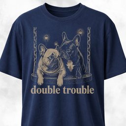 Double Trouble Frenchies On A Swing T Shirt Gift For Dog Lover