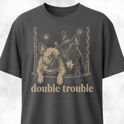 Double Trouble Frenchies On A Swing T Shirt Gift For Dog Lover