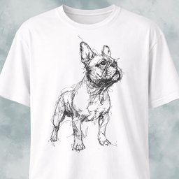 Frenchie Scribble T Shirt Gift For Dog Lover