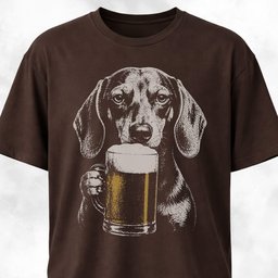 Doxie Sipping Beer T Shirt Gift For Dog Lover