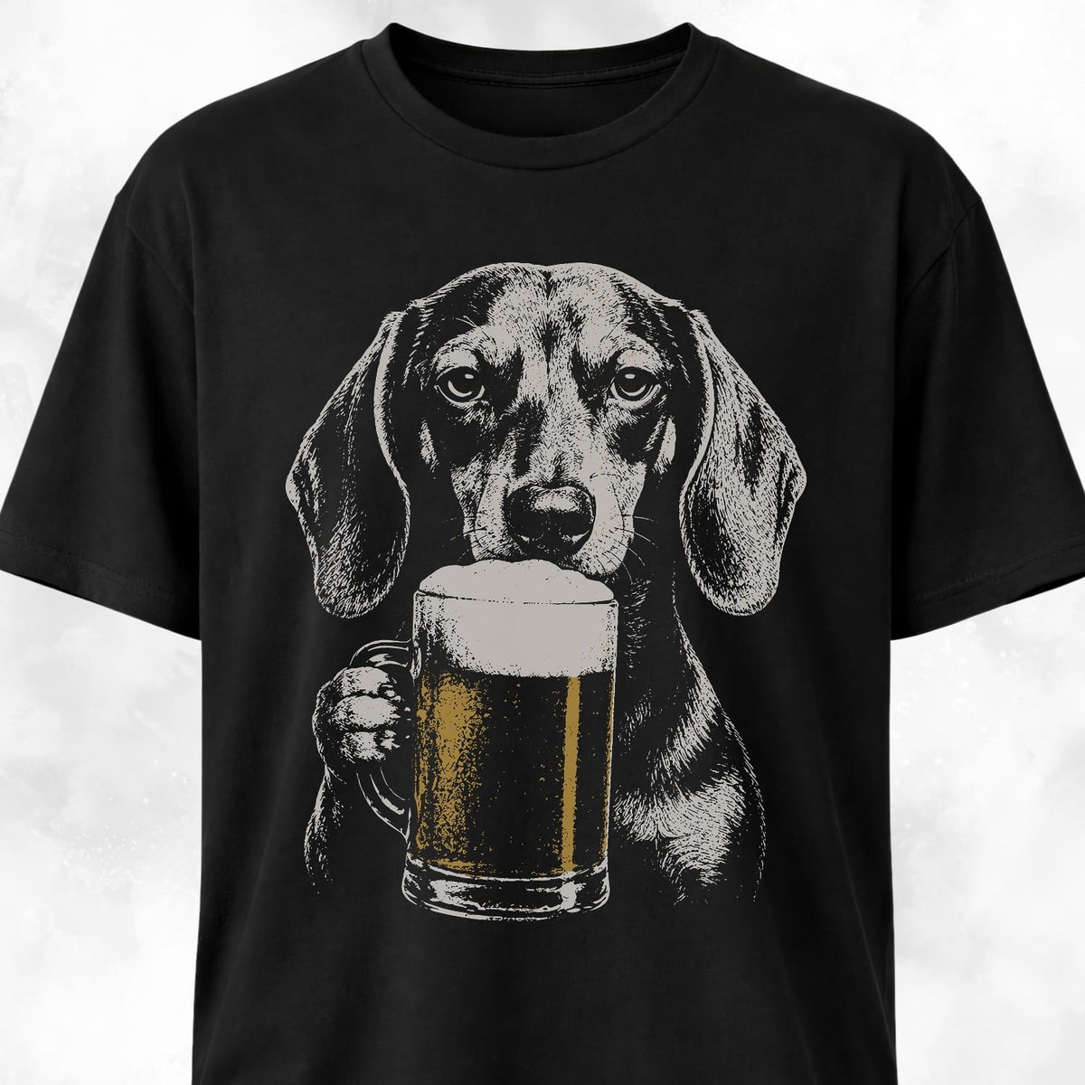 Doxie Sipping Beer T Shirt Gift For Dog Lover