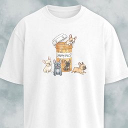 Frenchies Happy Pills T Shirt Gift For Dog Lover