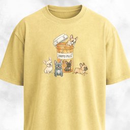 Frenchies Happy Pills T Shirt Gift For Dog Lover