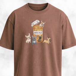 Frenchies Happy Pills T Shirt Gift For Dog Lover