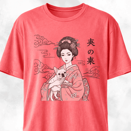 Geisha With A Frenchie T Shirt Gift For Dog Lover