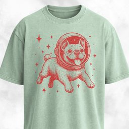 French Bulldog Astronaut T Shirt Gift For Dog Lover
