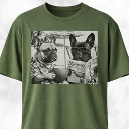 Frenchie Buddies On A Beach T Shirt Gift For Dog Lover