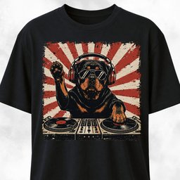 DJ Rottie T Shirt Gift For Dog Lover