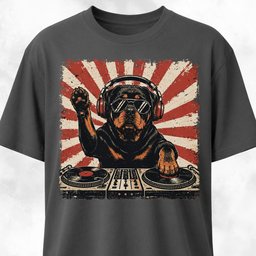 DJ Rottie T Shirt Gift For Dog Lover
