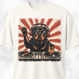 DJ Rottie T Shirt Gift For Dog Lover