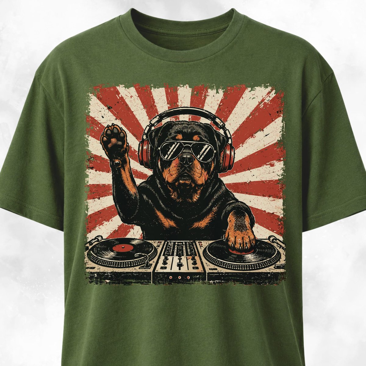 DJ Rottie T Shirt Gift For Dog Lover