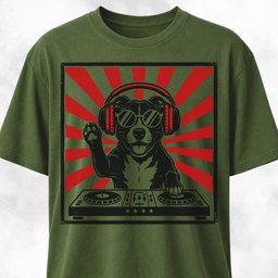 DJ Pittie T Shirt Gift For Dog Lover