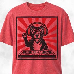 DJ Pittie T Shirt Gift For Dog Lover